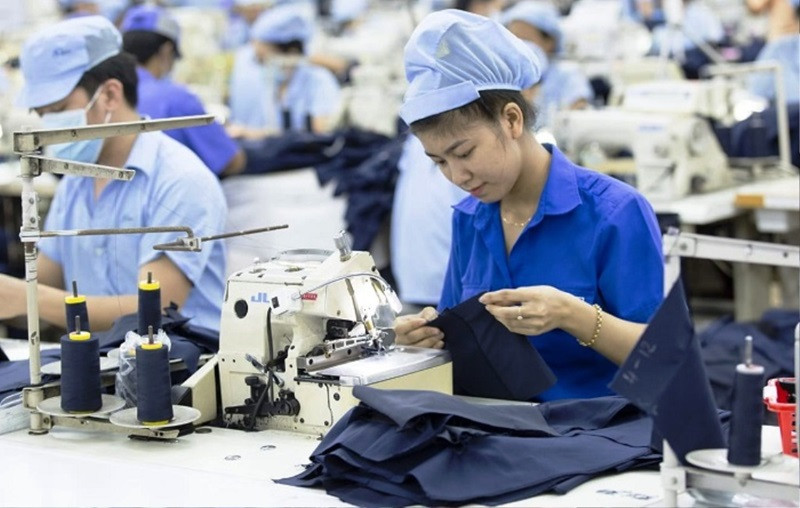 inside a textile factory in Vietnam